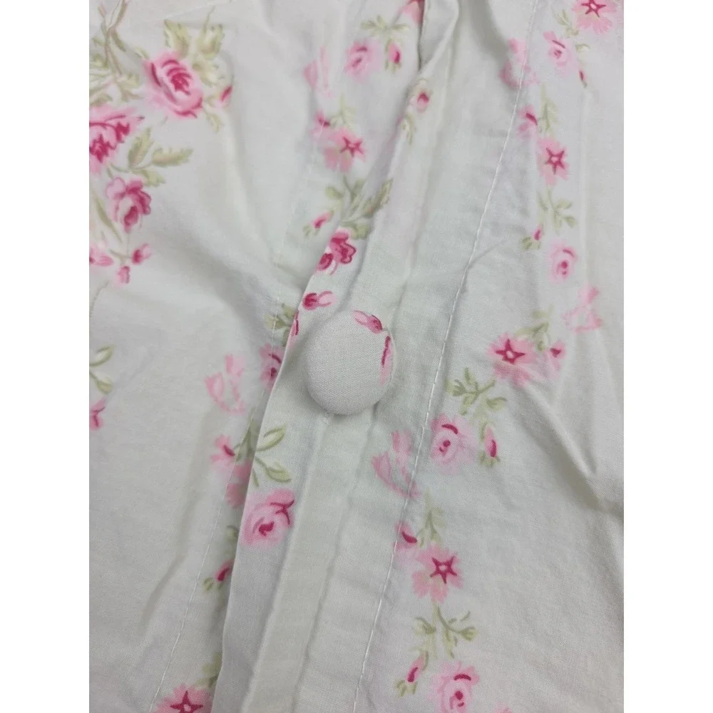 1 Simply Shabby Chic Lady Rose Green Quilted‎ Pillowcase Ruffle Cotton Cottage
